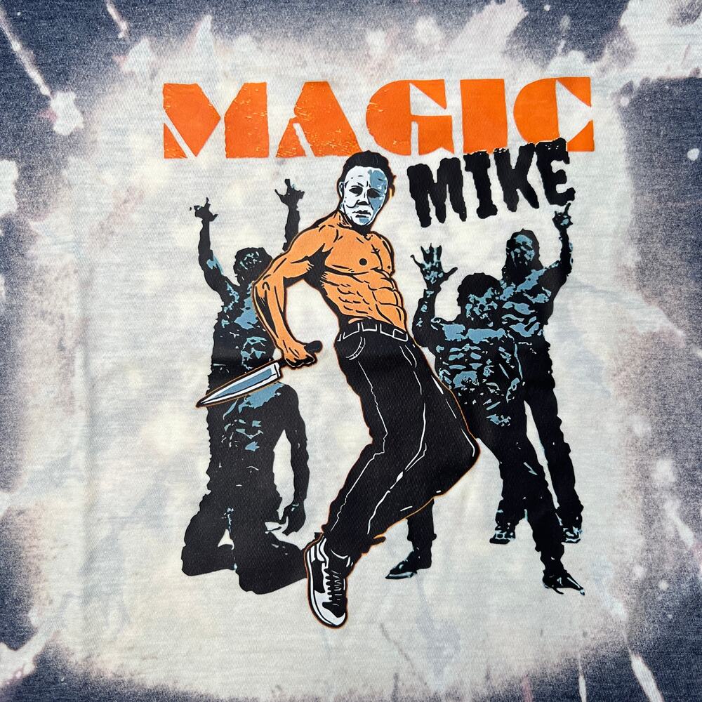 Michael Myers Magic Mike Bleached Halloween Shirt Small